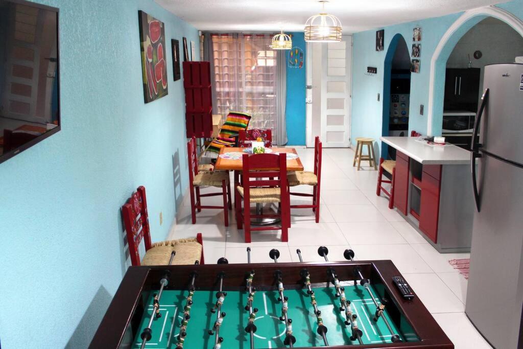 Texcoco de Mora Colorida Casa Azul En Texcoco Centro Wifi Cocinaヴィラ エクステリア 写真