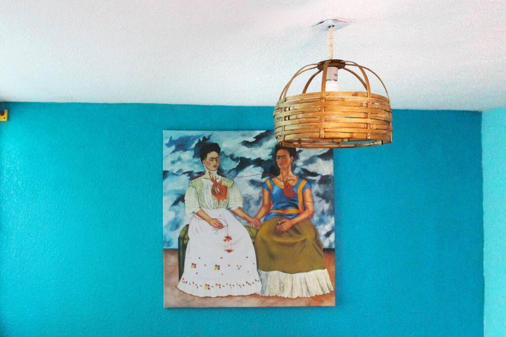 Texcoco de Mora Colorida Casa Azul En Texcoco Centro Wifi Cocinaヴィラ エクステリア 写真